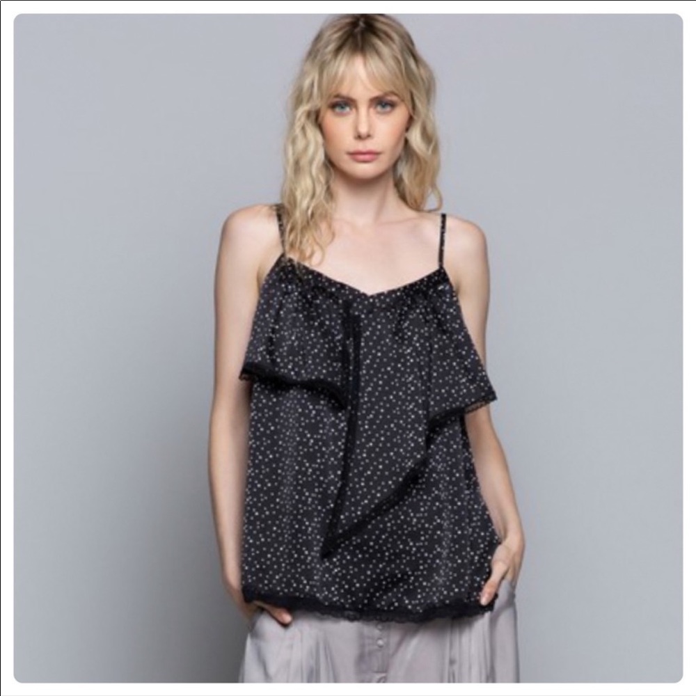 POL🌟camisole top w/front detail in black & white - Picture 3 of 10